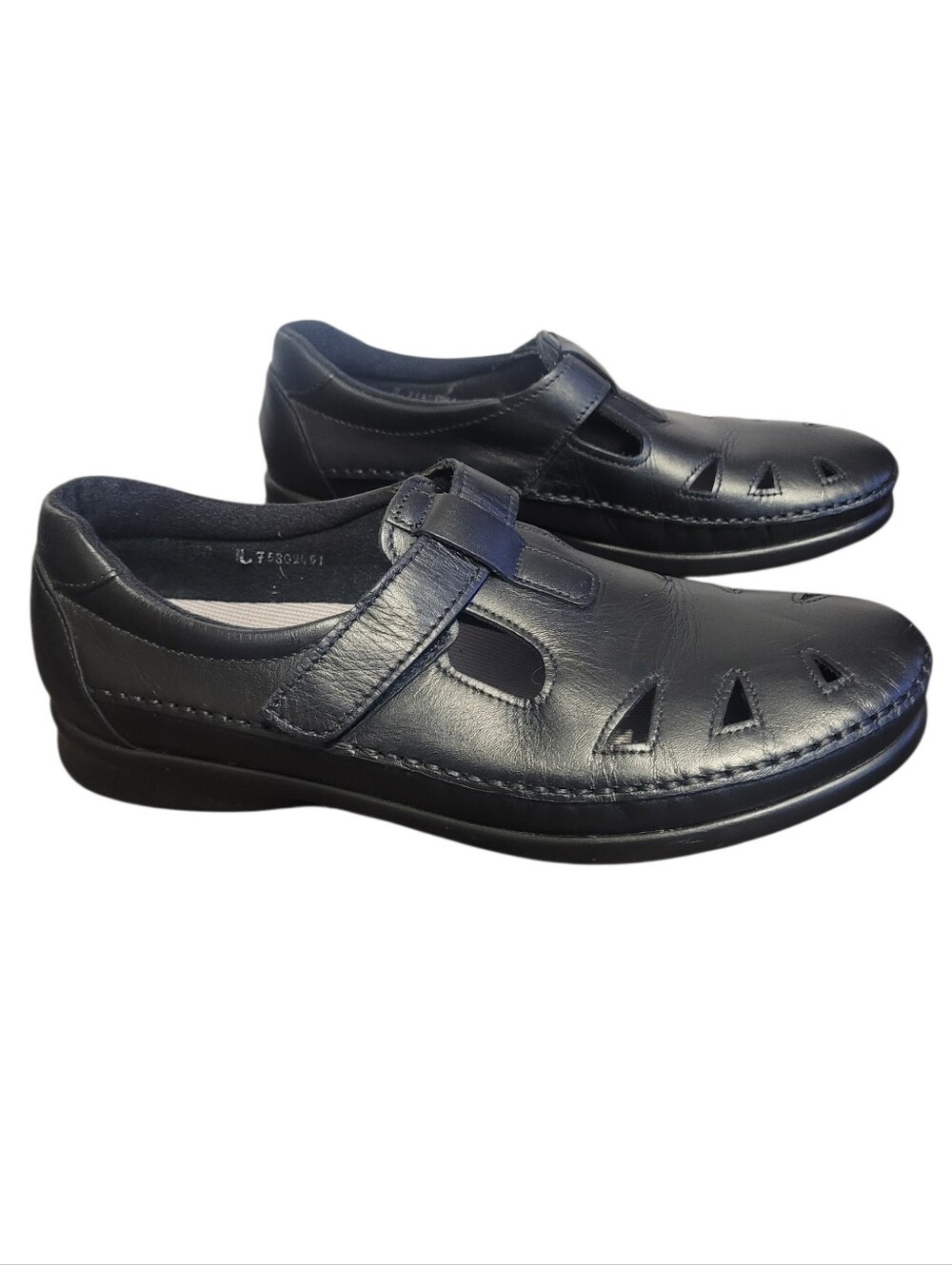 SAS Roamer Tripad Comfort Black Leather Mary Jane Slip-on Loafers Shoes Sz 10N